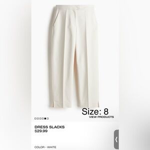 Brand new H&M White Ankle Cropped Pants